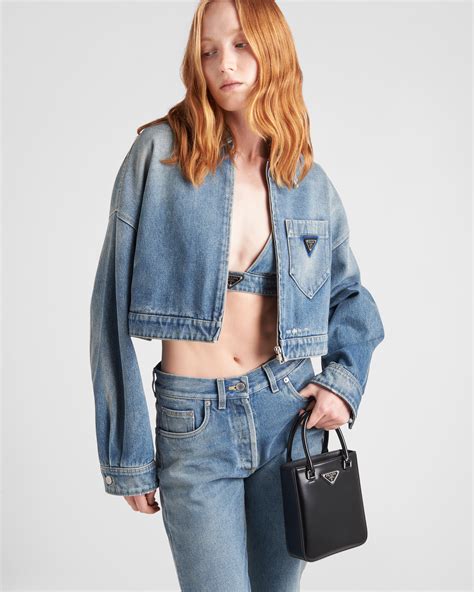 prada denim jacket|prada denim jacket cropped.